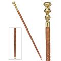 Design Toscano Empress Collection: Brass Capstick Solid Hardwood Walking Stick TV6184